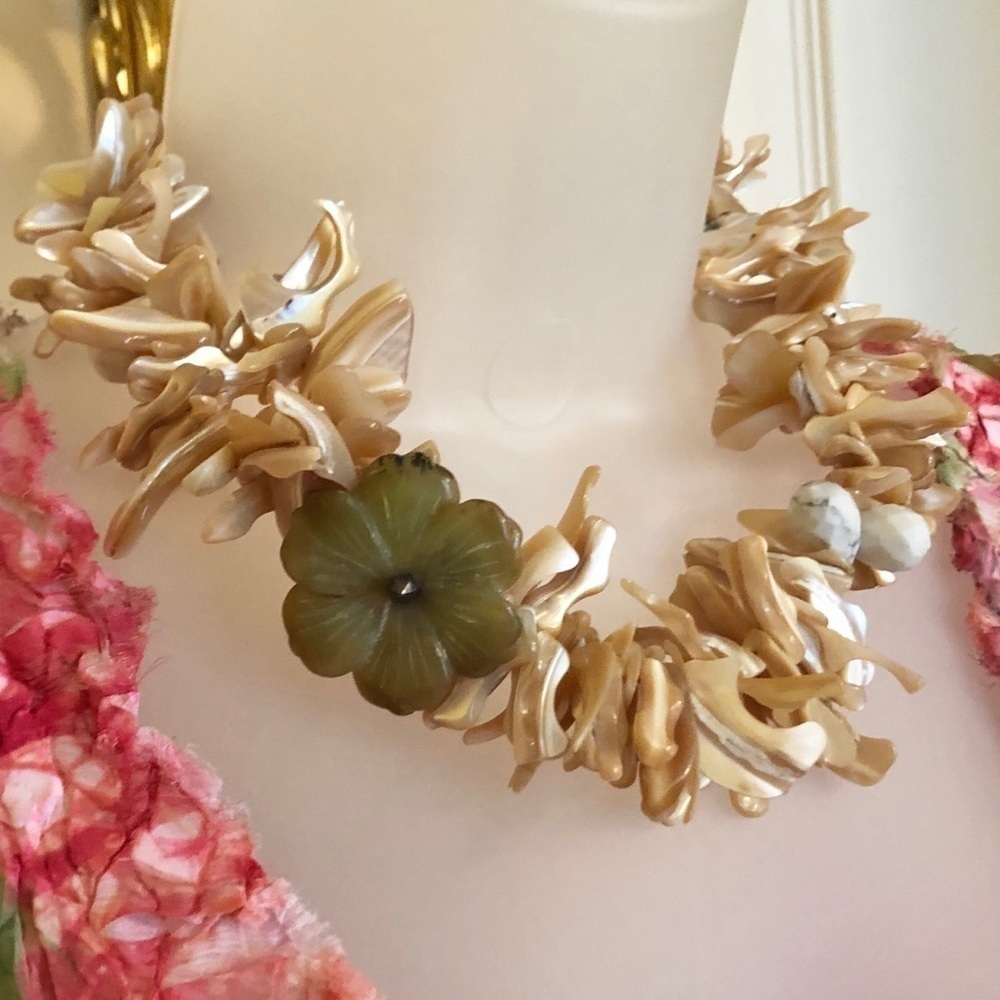 𝅺🇺🇸 Genuine Abalone Necklace Golden Abalone & Agate STUNNING Handcrafted - Picture 6 of 10